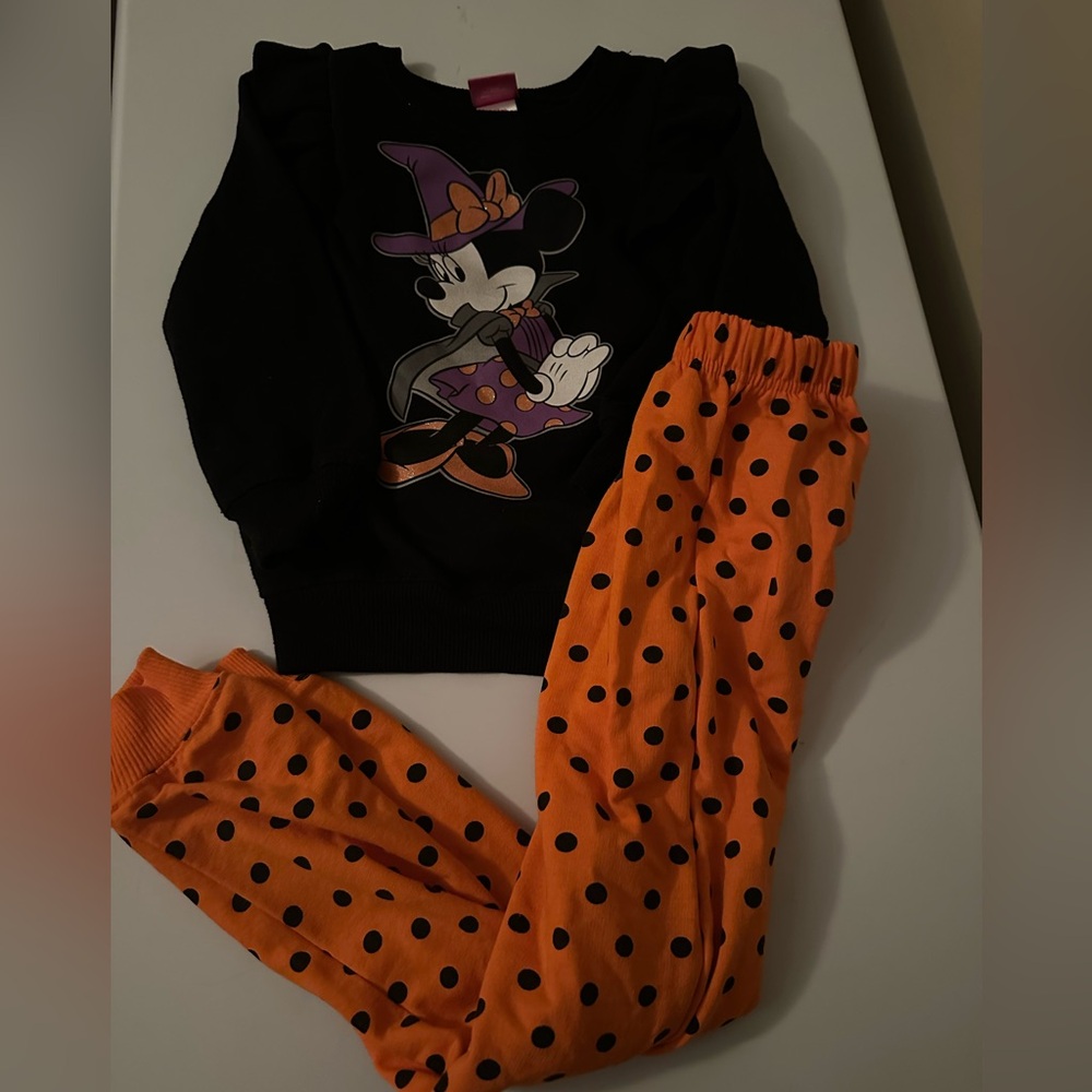 Kids Halloween Minnie Set - Black and Orange